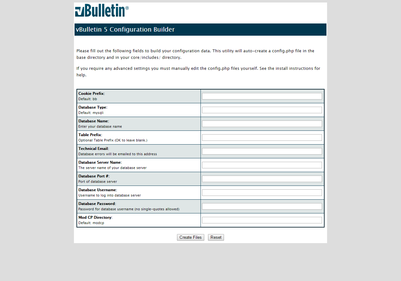 VBulletin Datenbank